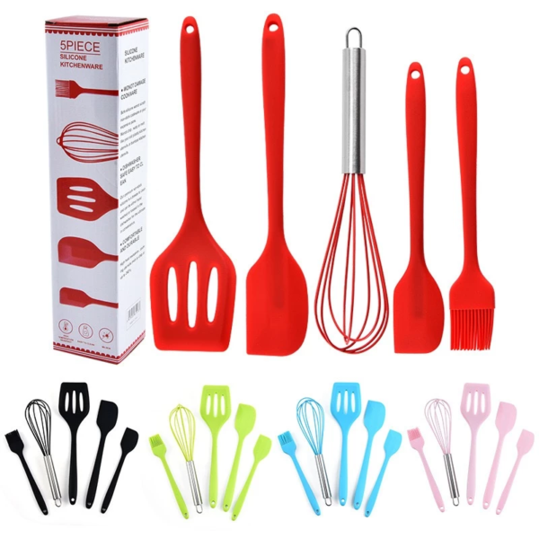 Kit Utensílios de Cozinha Silicone 12 Peças com Suporte