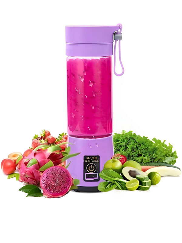 Mini Liquidificador Portátil Shake 6 Laminas 380ML Cabo USB
