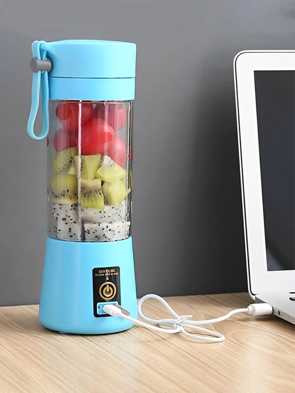 Mini Liquidificador Portátil Shake 6 Laminas 380ML Cabo USB