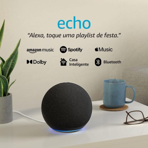 Echo com Alexa (4ª Geração): Com som premium e hub Zigbee de casa inteligente