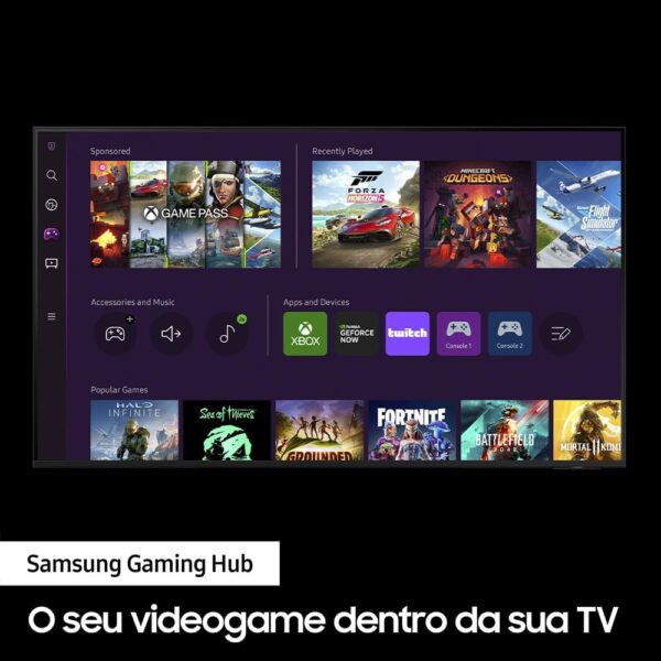 Samsung Smart TV 58" UHD 4K 58CU7700, Processador Crystal 4K, Gaming Hub, Visual Livre de Cabos, Tela sem limites, Alexa built in, Controle Único - Image 4